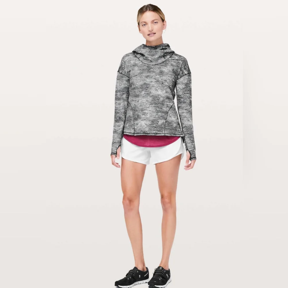 Lululemon Forever Endeavour Long Sleeve Rush Jacquard Black White